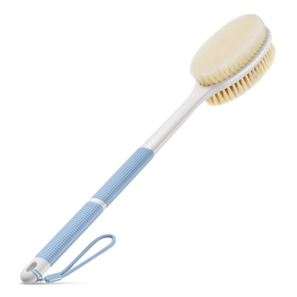 Back Scrubber Anti Slip for Shower,Shower Brush Long Handle with Stiff and Soft Bristles