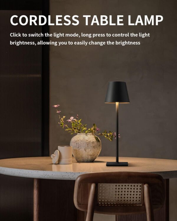 KDG Cordless Table Lamp, Portable LED Desk Lamp, 5000mAh Battery Operated