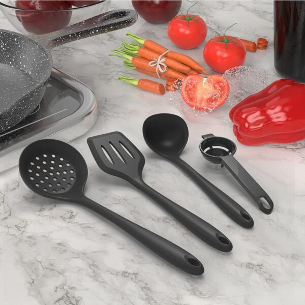 Silicone Cooking Utensils Set - 446°F Heat Resistant Kitchen Utensils,Turner Tongs,Spatula,Spoon,Brush - Image 2