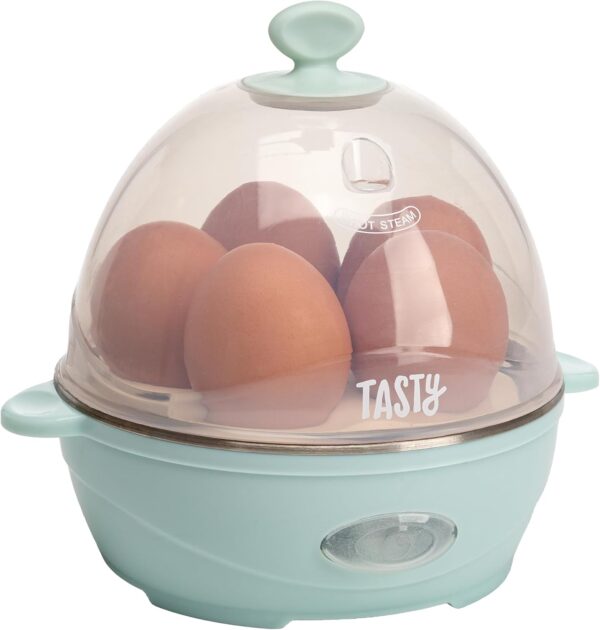 Tasty Mini Rapid Egg Cooker, 5-Egg Capacity for Perfect Hard Boiled Eggs or Omelets