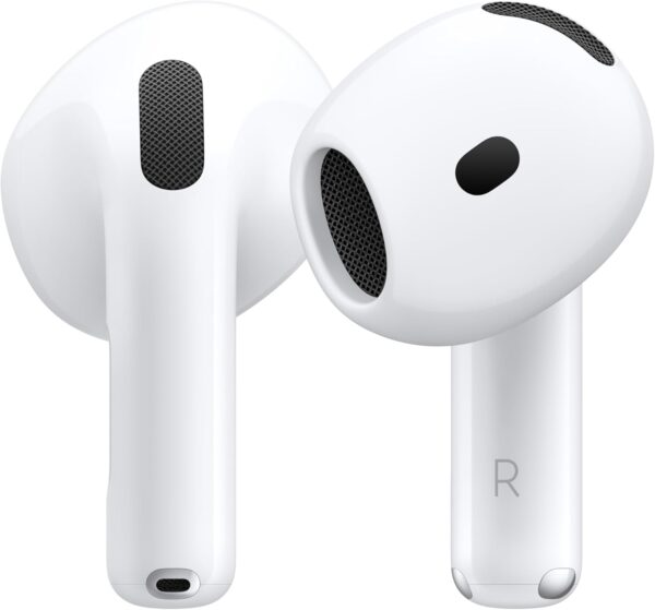 Apple AirPods 4 Wireless Earbuds, Bluetooth Headphones, Personalized Spatial Audio, Sweat and Water Resistant