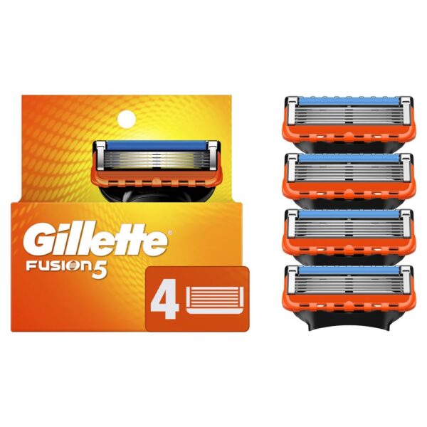 Gillette Fusion5 Mens Razor Blade Refills, 4 Count, Lubrastrip for a More Comfortable Shave