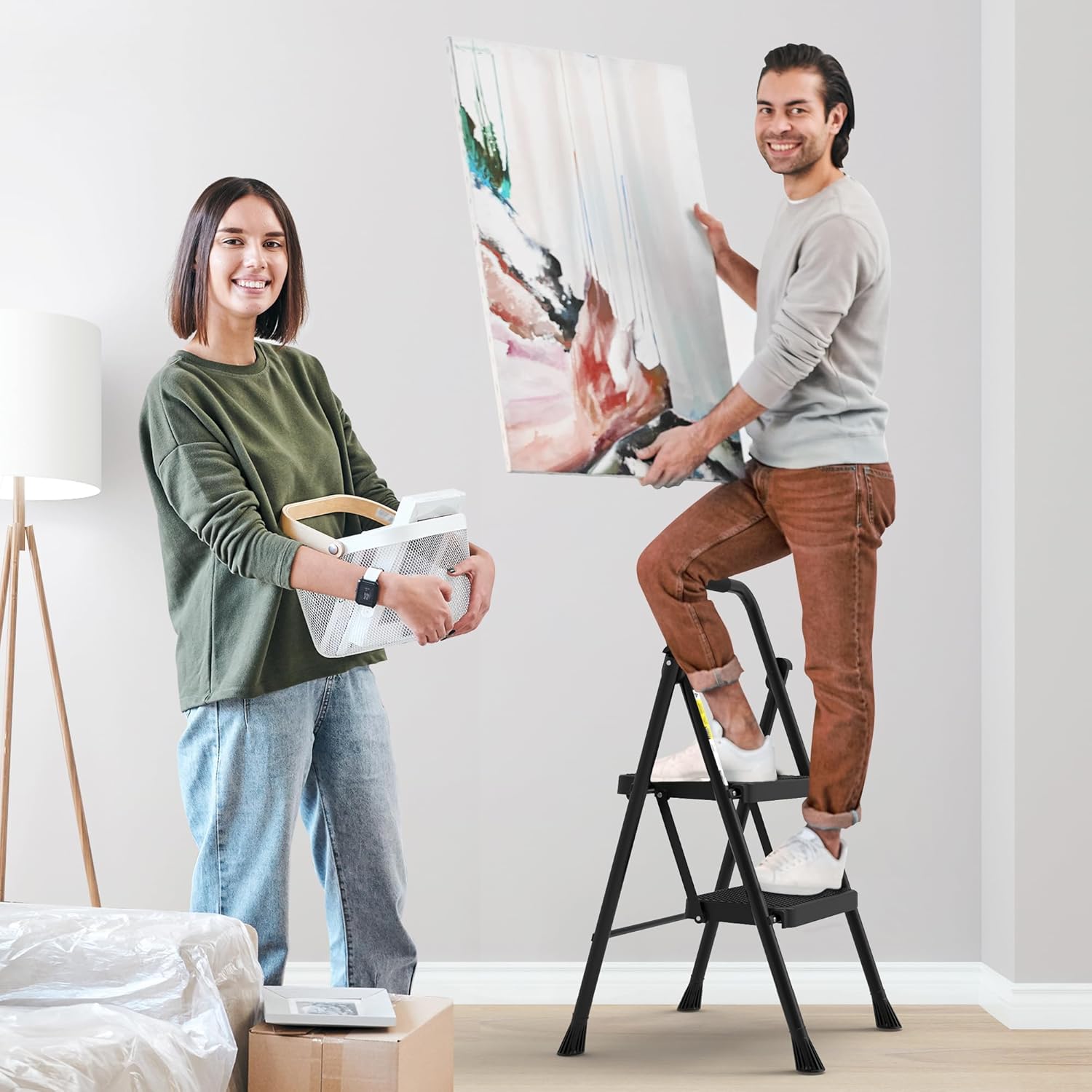 HBTower Step Ladder , Folding Step Stool with Wide Anti-Slip Pedal - Image 5