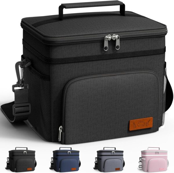 HOTOR Insulated Lunch Box for Men & Women - Leak-Proof Cooler Lunch Bag with 4 Pockets