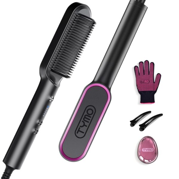 Hair Straightener Brush, TYMO Ring Hair Straightener Comb Straightening Brush for Women