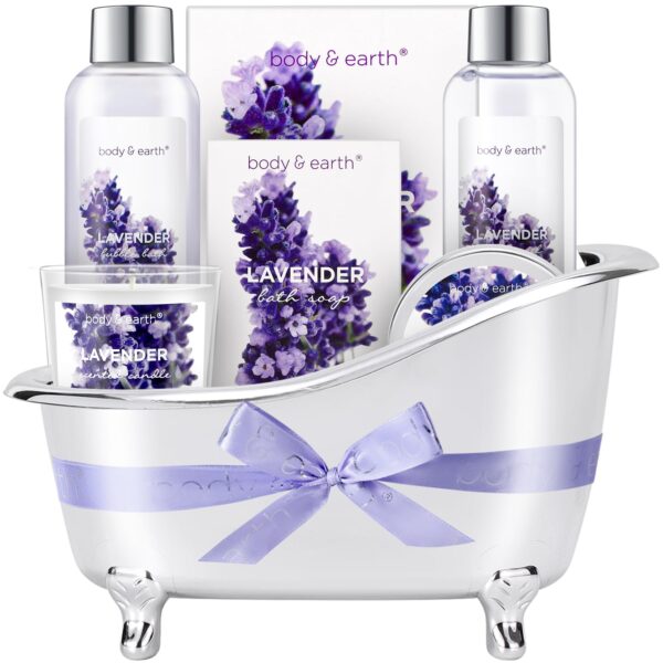 Gift Set for Women Body & Earth Gifts for Women Lavender Gift Baskets For Women Bath Sets