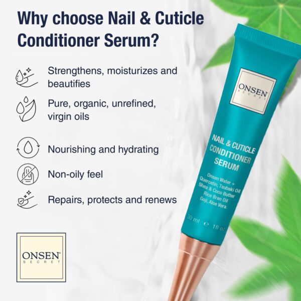 Onsen Nail & Cuticle Cream Treatment w/Japanese Tsubaki, Jojoba & Lavender Oil, Shea Butter – Strengthens Nails - Image 3