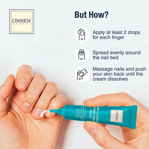 Onsen Nail & Cuticle Cream Treatment w/Japanese Tsubaki, Jojoba & Lavender Oil, Shea Butter – Strengthens Nails - Image 4