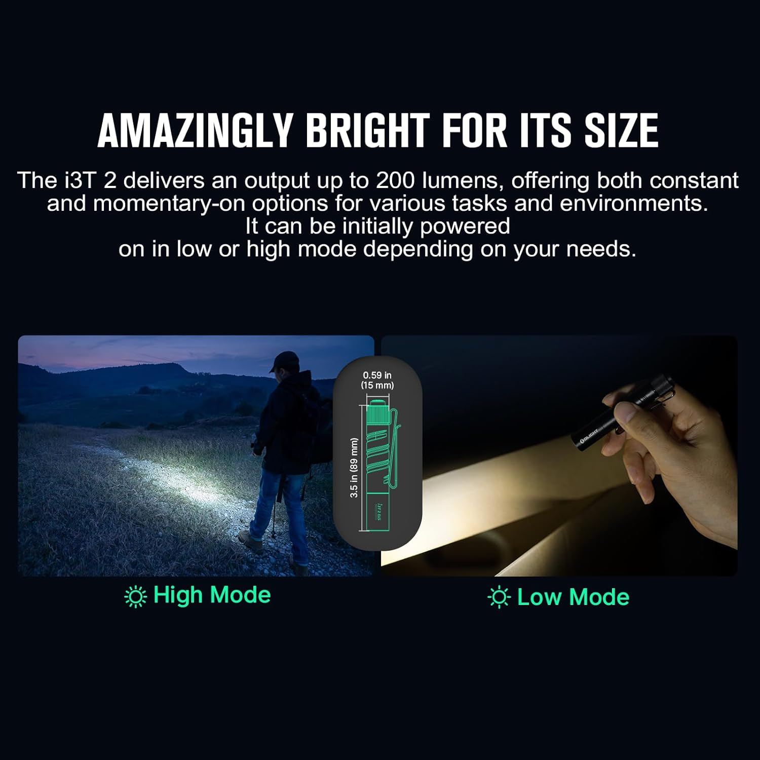 OLIGHT I3T 2 EOS Pocket EDC Flashlight, 200 Lumens Compact Bright Handheld Flash Lights - Image 5
