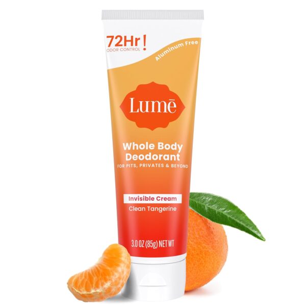 Lume Whole Body Deodorant - Invisible Cream Tube - 72 Hour Odor Control - Aluminum Free