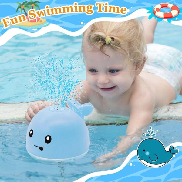 Baby Bath Toys 6-12 Months - Toddler Bath Toys for Kids Ages 1-3, Light Up Whale Bath Toy Sprinkler - Image 2