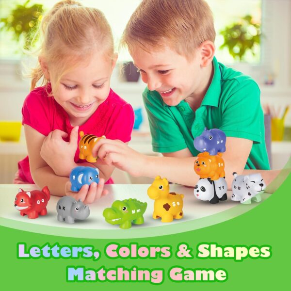 Learning Toys for 2 3 4 Year Old, 52 Pcs ABC Animal Alphabet Match Game with Uppercase Lowercase - Image 2