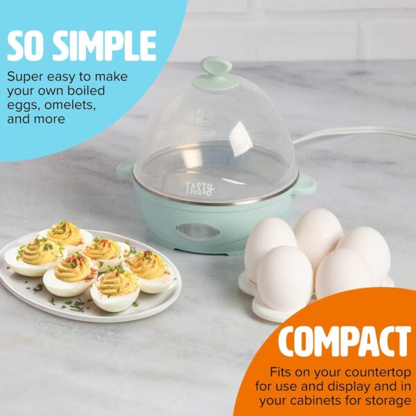 Tasty Mini Rapid Egg Cooker, 5-Egg Capacity for Perfect Hard Boiled Eggs or Omelets - Image 4