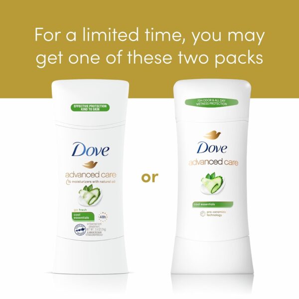 Dove Advanced Care Antiperspirant Deodorant Stick Cool Essentials 4 ct for helping your skin barrier repair after shaving 72 hour - Image 3