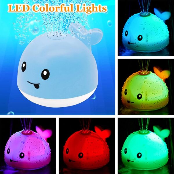 Baby Bath Toys 6-12 Months - Toddler Bath Toys for Kids Ages 1-3, Light Up Whale Bath Toy Sprinkler - Image 4