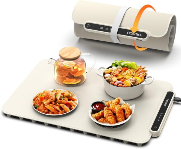 Food Warming Mat, iTRUSOU Electric Warming Tray Full Surface Heating to Keep Food Warm or Thawing