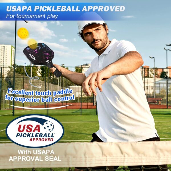 Pickleball Paddles, USAPA Approved Fiberglass Surface Pickleball Set with Pickleball Rackets - Image 3