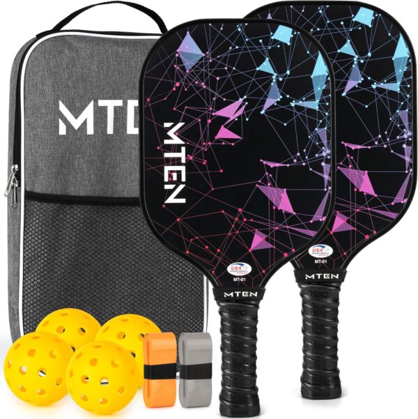 Pickleball Paddles, USAPA Approved Fiberglass Surface Pickleball Set with Pickleball Rackets