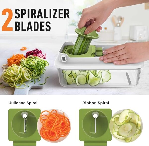 Mueller Pro-Series V Blade Veggie Chopper, Egg Slicer, Spiralizer, Dicer, Cutter, Food Chopper, Gifts for Mom - Image 2