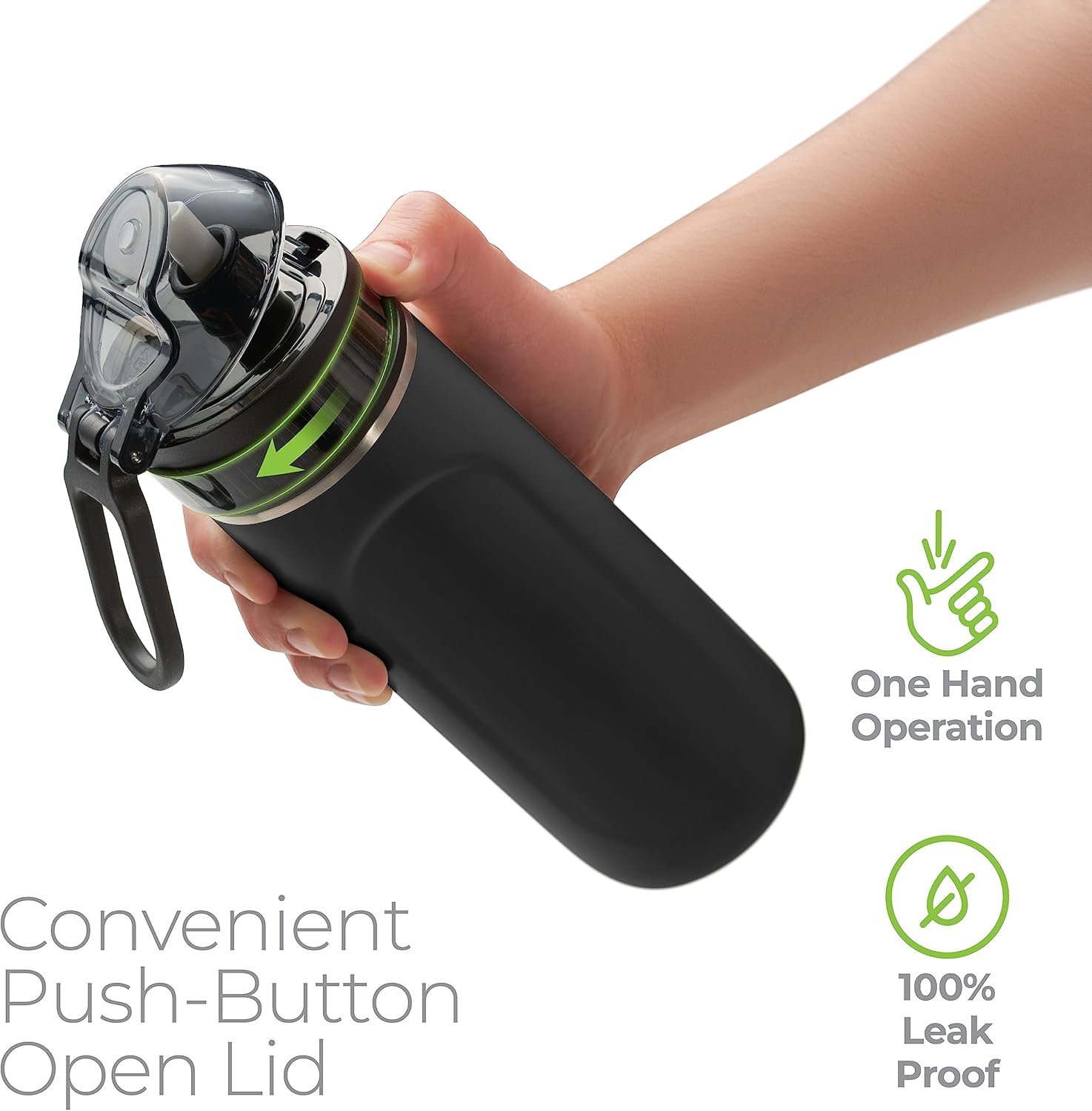 SipX™ Triple-Insulated Stainless Steel Water Bottle - 18oz. With Straw Lid, BPA-Free Reusable Insulated Water Bottle - Image 2