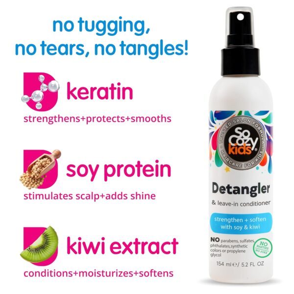 SoCozy Detangler Leave-In Conditioner Spray For Kids Hair Strengthens and Softens - Image 3