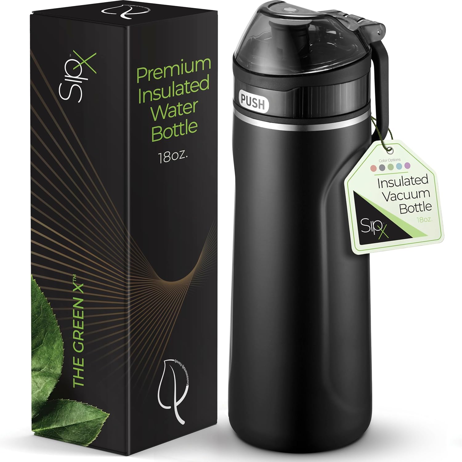 SipX™ Triple-Insulated Stainless Steel Water Bottle - 18oz. With Straw Lid, BPA-Free Reusable Insulated Water Bottle