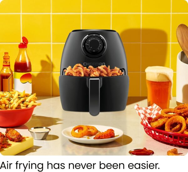 CHEFMAN Small Air Fryer Healthy Cooking, 3.6 Qt, Nonstick, User Friendly and Dual Control Temperature - Image 2