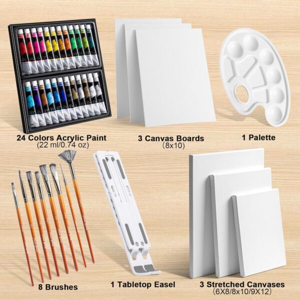 Acrylic Art Set, 40 PCS Painting Kit, Paint Set, Painting Kits for Adults - Image 4