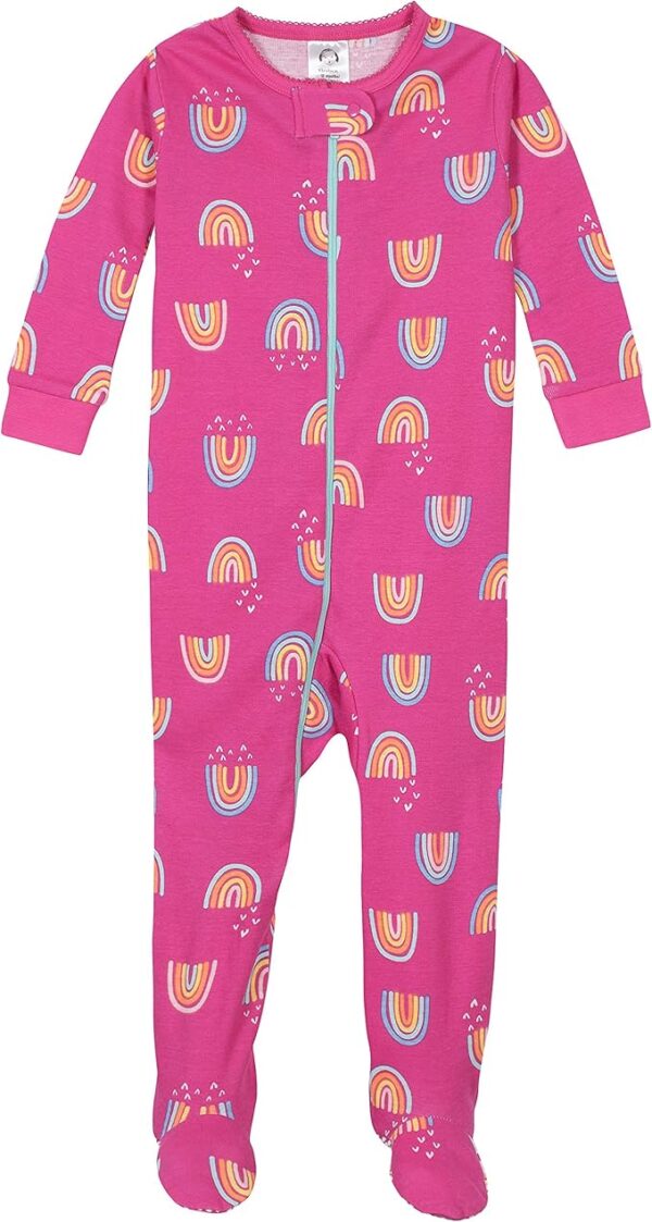 Gerber Baby Girls' 4-Pack Footed Pajamas - Image 2