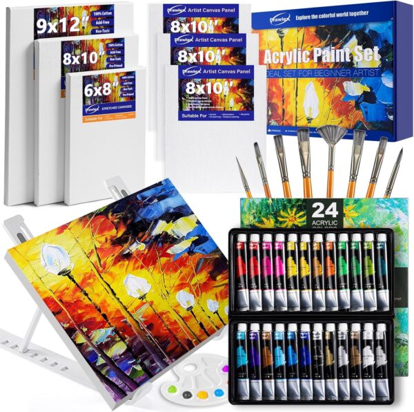 Acrylic Art Set, 40 PCS Painting Kit, Paint Set, Painting Kits for Adults