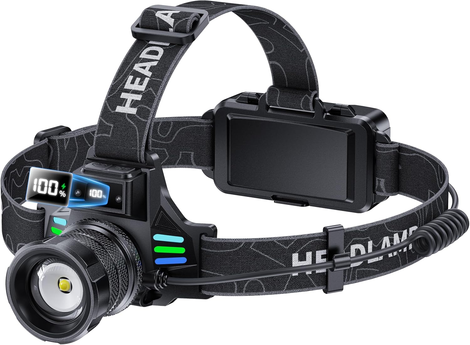 2025 Hardhat Headlamp Rechargeable with Motion Sensing High Lumens Bright LED Head Lamp for Adults Battery Powered