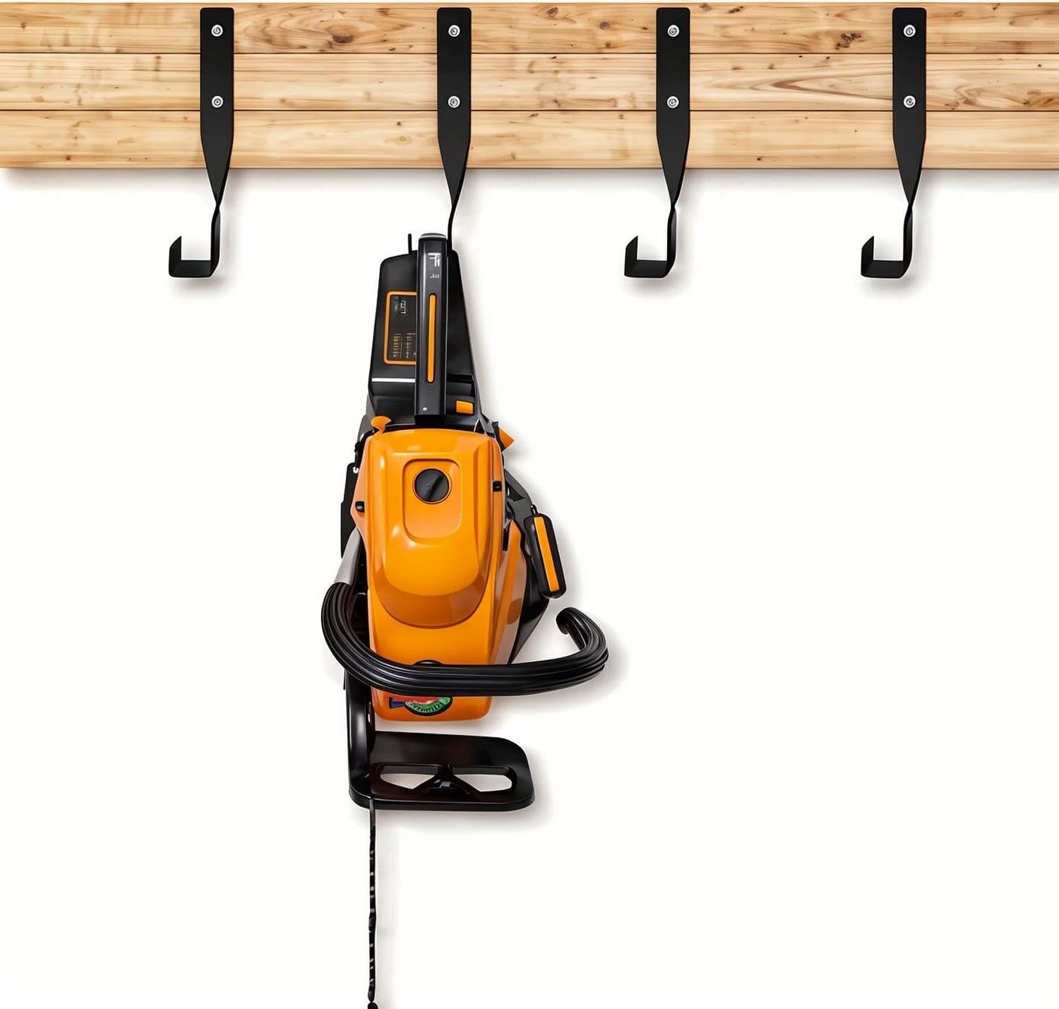 4PCS Chainsaw Wall Mount Holder Backpack Blower Rack Accessories and Tools for Garage Wall - Image 4