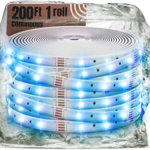 200ft Outdoor Led Strip Lights Waterproof IP68-1 Roll Continuous Heavy Duty RGB Rope Lights