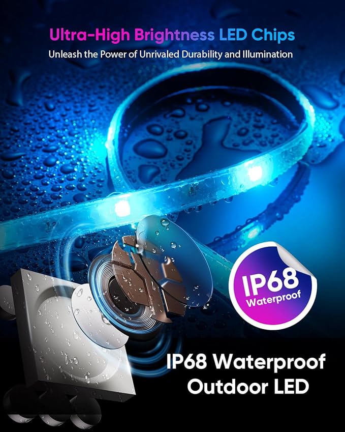 200ft Outdoor Led Strip Lights Waterproof IP68-1 Roll Continuous Heavy Duty RGB Rope Lights - Image 3