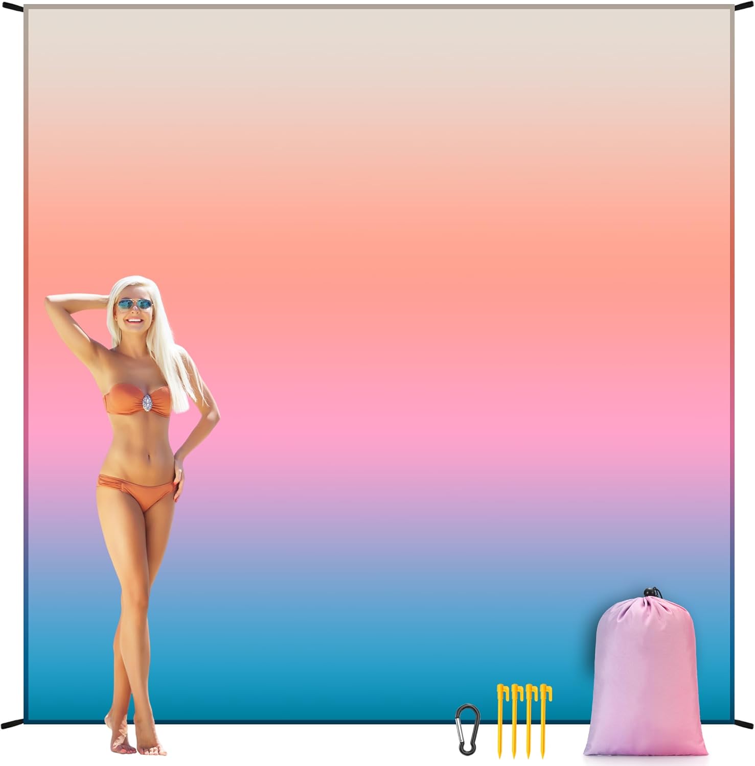 AISPARKY Beach Blanket Waterproof Sandproof Extra Large Beach Mat - Image 4