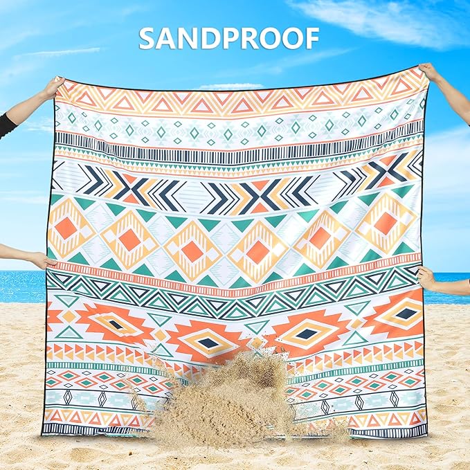 AISPARKY Beach Blanket Waterproof Sandproof Extra Large Beach Mat - Image 2