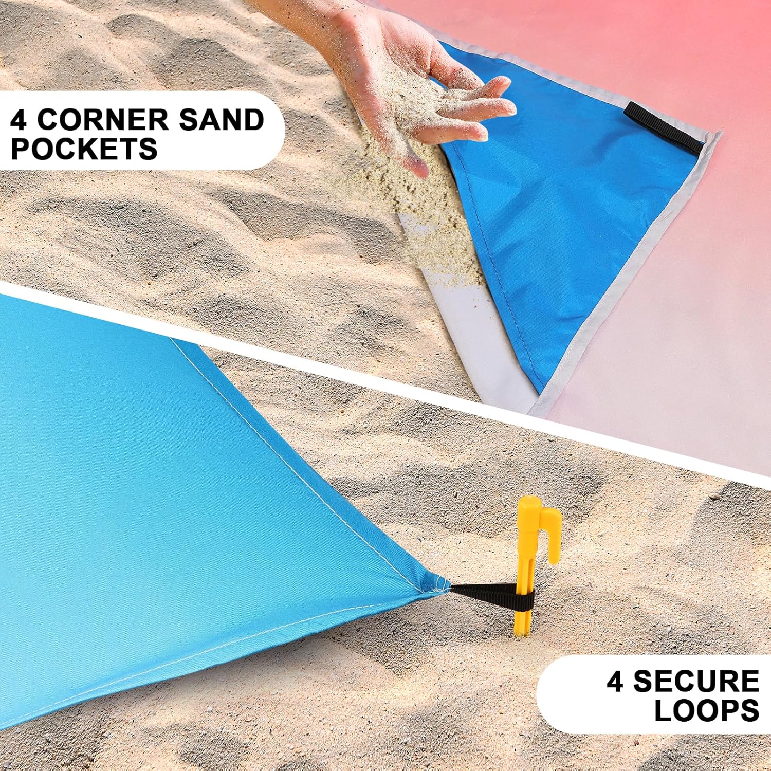 AISPARKY Beach Blanket Waterproof Sandproof Extra Large Beach Mat - Image 3