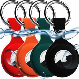 4 Pack AirTag Holder with Keychain AirTag case with Anti-Lost Keychain